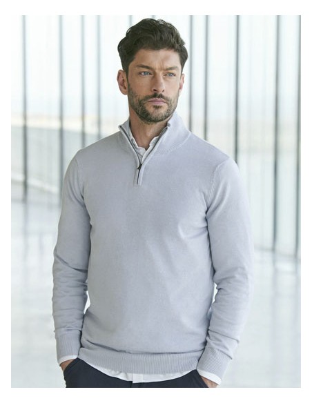 HEN-H729-Mens Quarter Zip Jumper 2